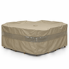 Patio set cover in classic taupe for square or round tables, weatherproof and zippered.