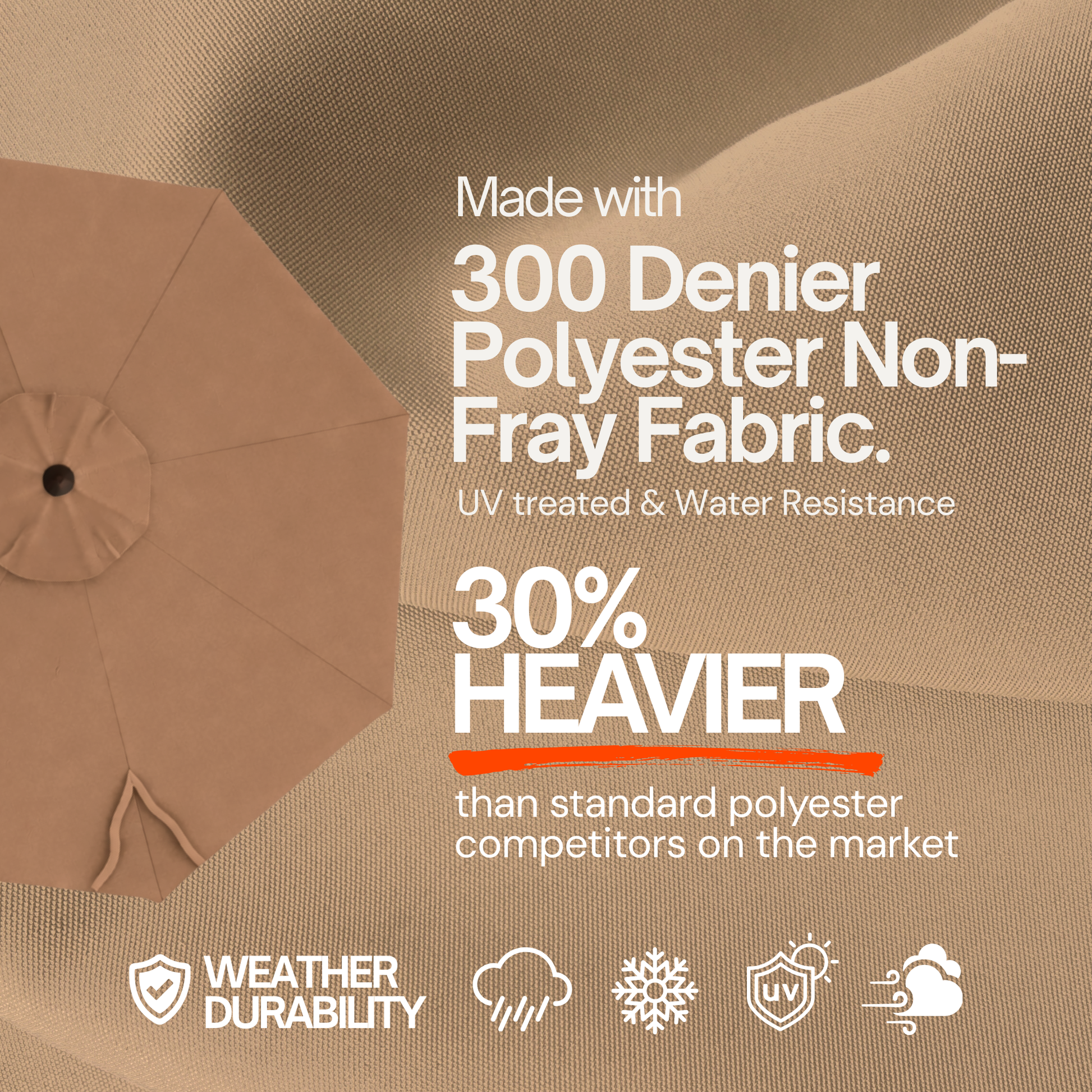 9ft Market Patio Umbrella 8 Rib Replacement Canopy Mocha Mousse - Formosa Covers