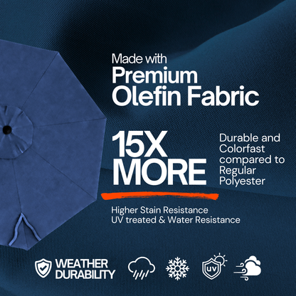 [SHIPS BY 6/16/25] 7.5 ft Market Patio Umbrella 8 Rib Replacement Canopy Navy Olefin