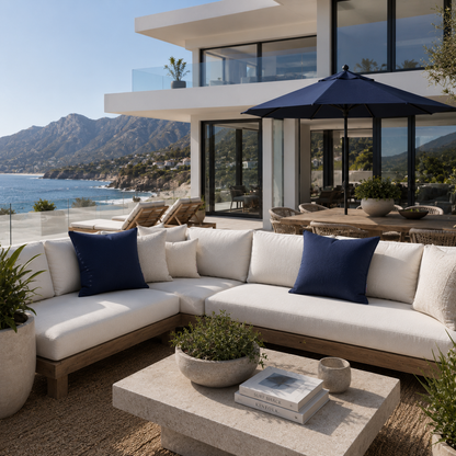 [SHIPS BY 6/16/26] Outdoor Patio Pillow Cover in Navy Olefin (2 Pack)