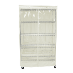 Storage shelving unit cover with clear PVC panel, fits 36
