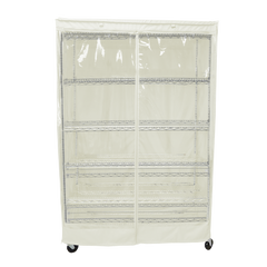 Storage shelving unit cover with see-through panel, off white, fits 48