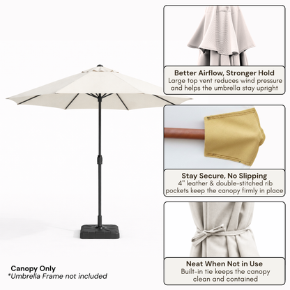 11ft Market Patio Umbrella 8 Rib Replacement Canopy Off White - Formosa Covers