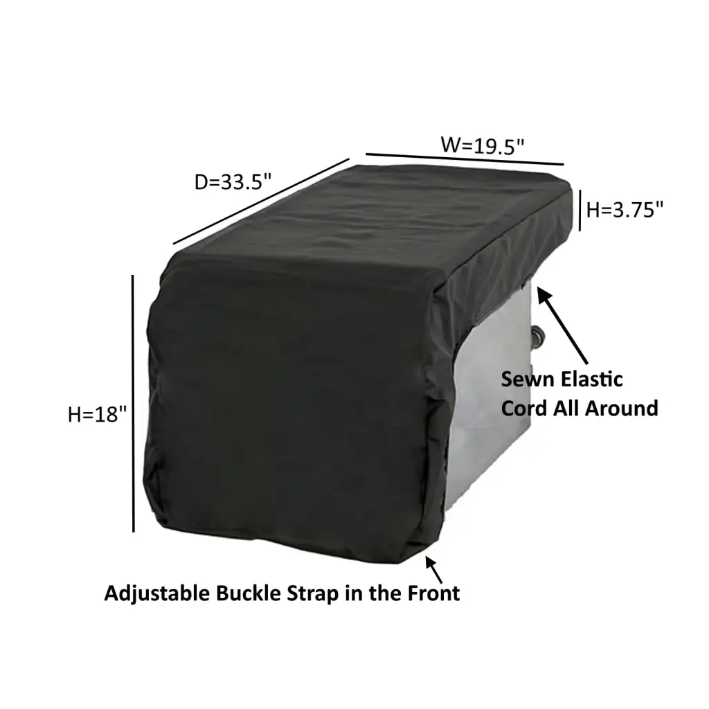 Outdoor Built-In Side Burner Cover in Black 19.5W x 33.5D -