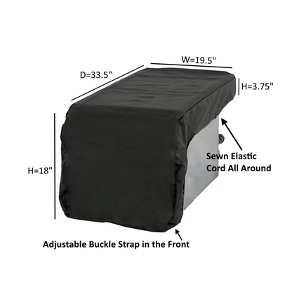 Outdoor Built-In Side Burner Cover in Black 19.5W x 33.5D -