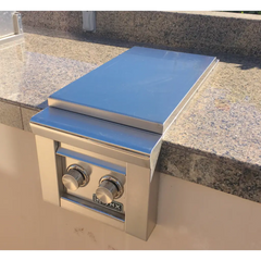 Outdoor Built-In Side Burner Cover in Taupe 13.75W x 30D -