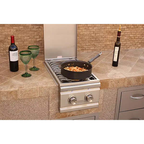 Outdoor Built-In Side Burner Cover in Taupe 19.5W x 33.5D -