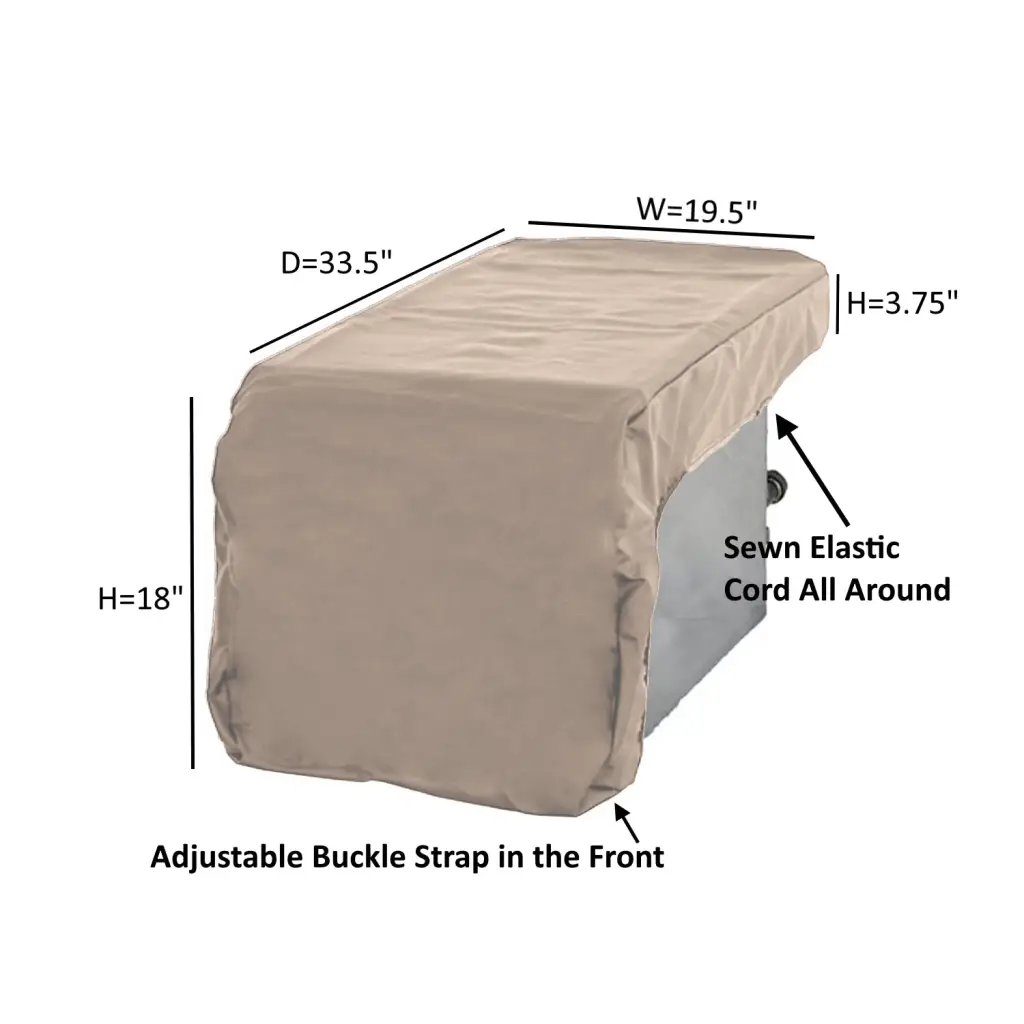 Outdoor Built-In Side Burner Cover in Taupe 19.5W x 33.5D -