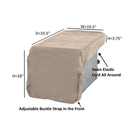 Outdoor Built-In Side Burner Cover in Taupe 19.5W x 33.5D -