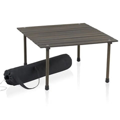Outdoor Portable Wood Roll Up Table in Espresso 26L x 26W