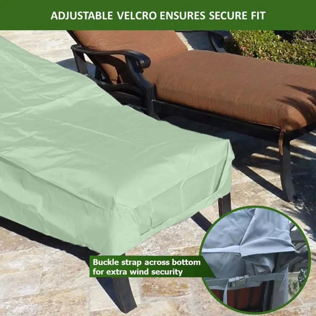 Patio Chaise Lounge Cover 84L x 30W 29H Aspen Green -