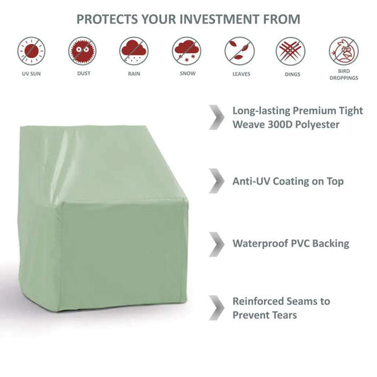 Patio Outdoor Club Chair Cover 33.5W x 36D 37H Aspen Green -