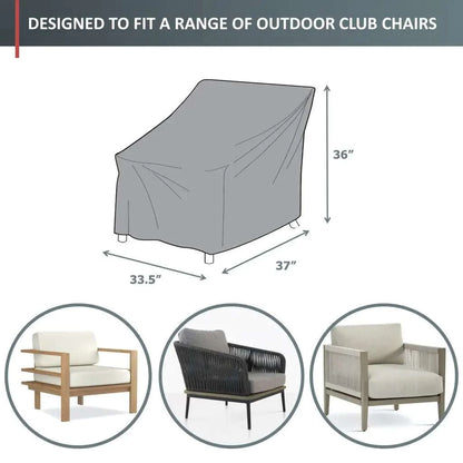 Patio Outdoor Club Chair Cover 33.5W x 36D 37H Reserve Grey