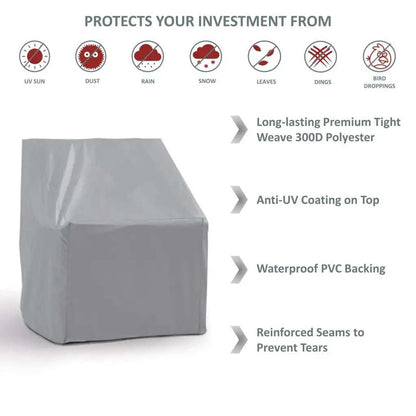 Patio Outdoor Club Chair Cover 33.5W x 36D 37H Reserve Grey