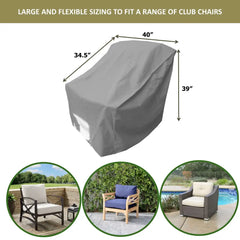 Patio Outdoor Large Club Chair Cover 40W x 34D 39H Aspen