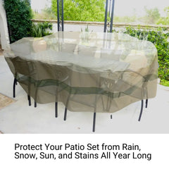 Patio Set Cover For Oval or Rectangular Table 120L x 86W 38H