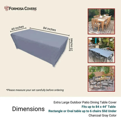 Patio Set Cover For Rectangular or Oval Table 84L x 44W 25H