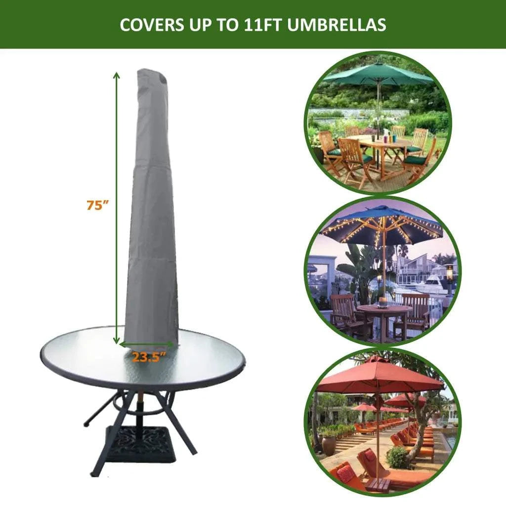 Patio Umbrella Cover Fits 7FT to 11FT Umbrellas Reserve Grey