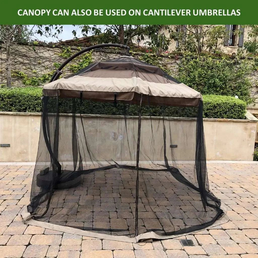 Patio Umbrella Mosquito Screen Netting fit 9ft to 11ft