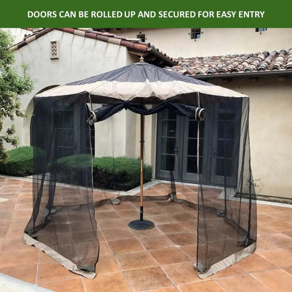 Patio Umbrella Mosquito Screen Netting fit 9ft to 11ft