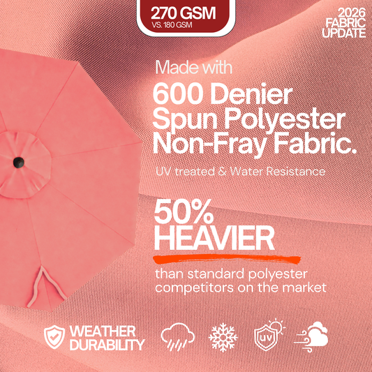 9ft Market Patio Umbrella 6 Rib Replacement Canopy Peach Coral - Formosa Covers