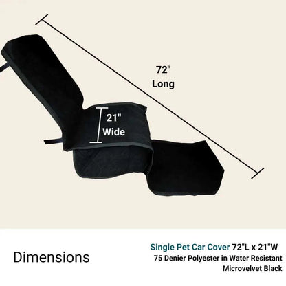 Pet Single Car Seat Cover with Floor Coverage Black Micro