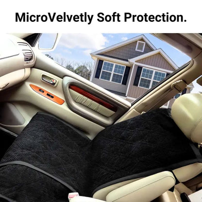 Pet Single Car Seat Cover with Floor Coverage Black Micro
