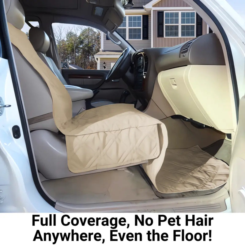Pet Single Car Seat Cover with Floor Coverage Taupe - Covers