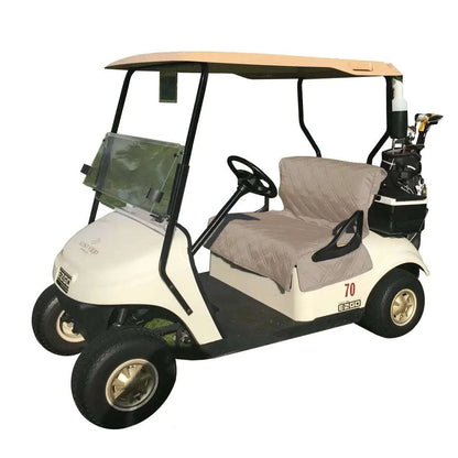 Reversible Golf Cart Dual Seat Blanket Cover Black and Taupe