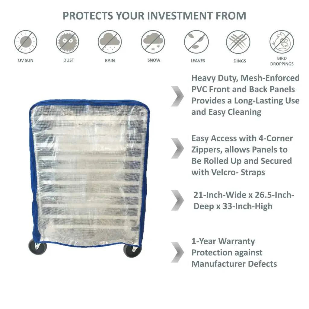 Side Loaded Bun Rack Cover 21W x 26.5D 33H Royal Blue