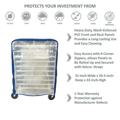 Side Loaded Bun Rack Cover 21W x 26.5D 33H Royal Blue