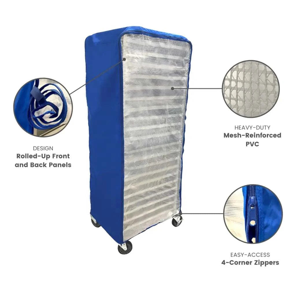 Side Loaded Bun Rack Cover 21W x 26.5D 63H Royal Blue
