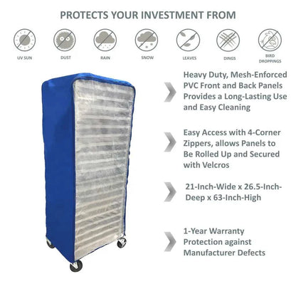 Side Loaded Bun Rack Cover 21W x 26.5D 63H Royal Blue