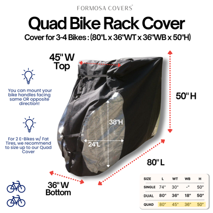 Quad Bike Rack Cover – Fits 3–4 Bikes, Hitch Mounted Transport Protection