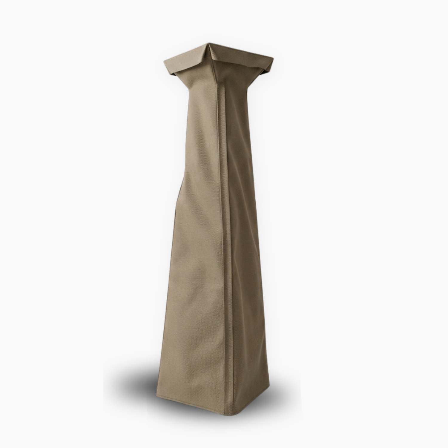 Classic Taupe Patio Outdoor Pyramid Style Flame Heater Cover with 19" square top and weather-resistant fabric