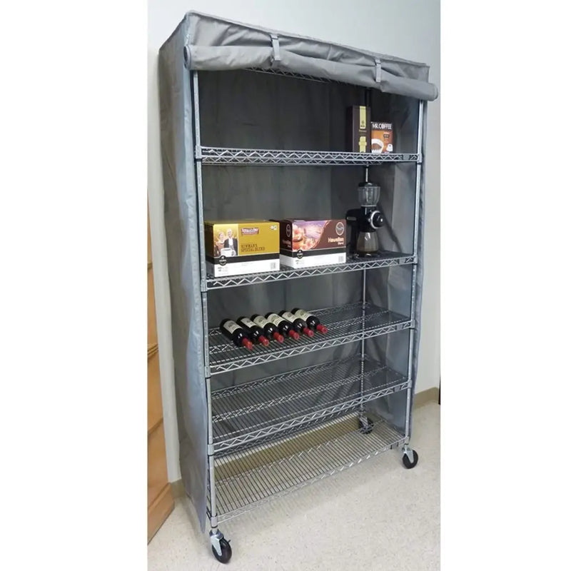 Storage Shelving Unit Cover fits racks 30W x 14D 62H in Grey