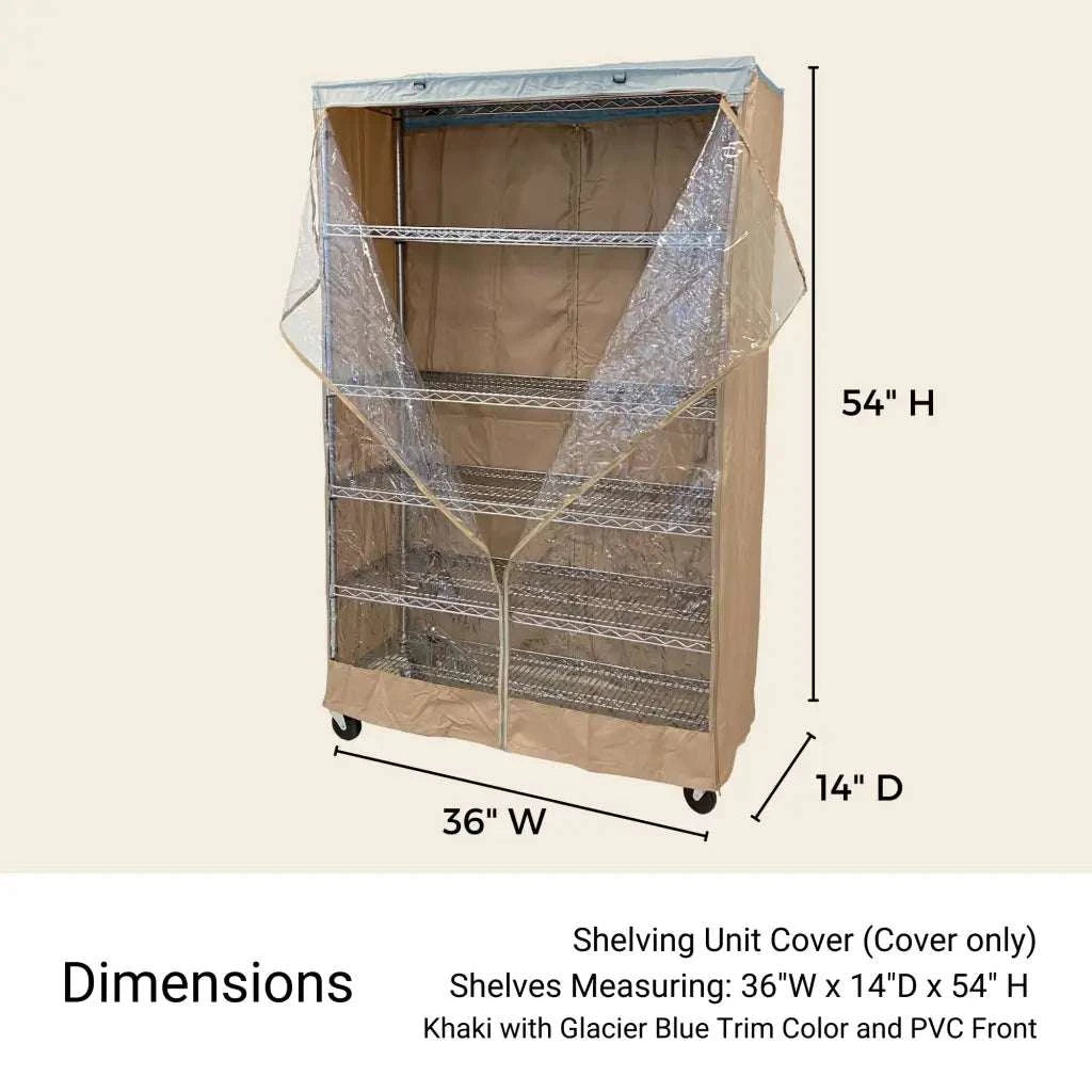 Storage Shelving Unit Cover fits racks 36W x 14D 54H one