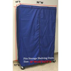 Storage Shelving Unit Cover fits racks 36W x 18D 72H in