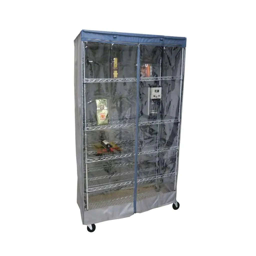 Open Racks Mesh Covers 36x18x72 Grey Dusty Blue See-Through Shelving Cover – Formosa Covers
