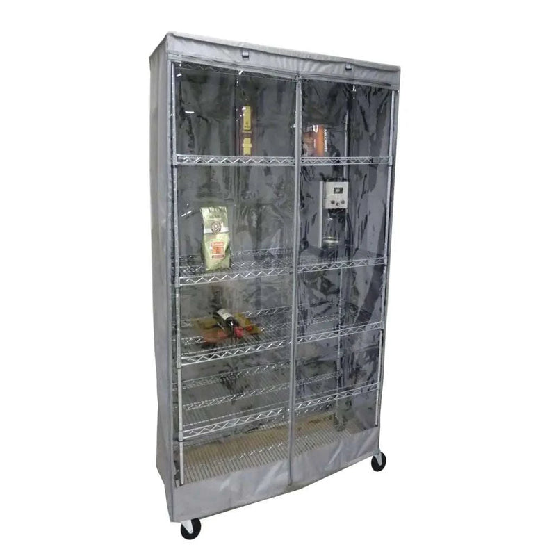 Covered storage discount shelves