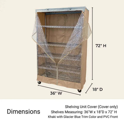 Storage Shelving Unit Cover fits racks 36W x 18D 72H one