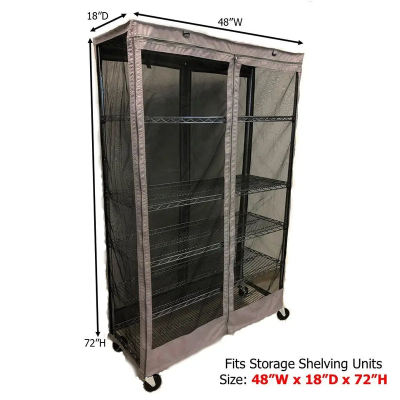 Storage Shelving Unit Cover fits racks 48W x 18D 72H All