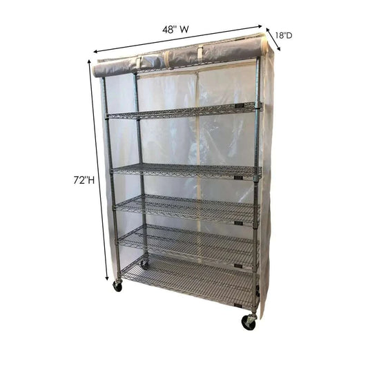 Storage Shelving Unit Cover fits racks 48W x 18D 72H all see