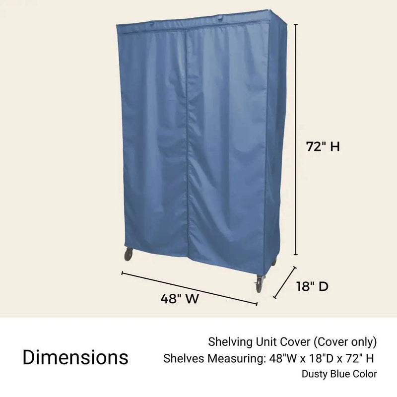 Blue Rack Cover Full Blue Shelving Cover - 48x18x72: Dusty Protection | Formosa Covers