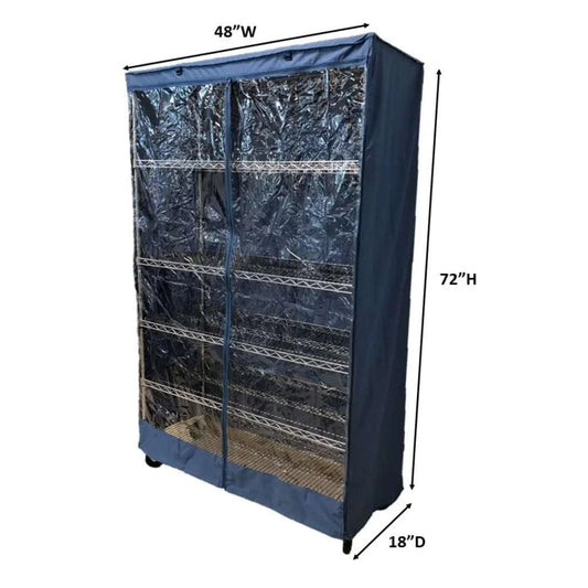 Storage Shelving Unit Cover fits racks 48W x 18D 72H one