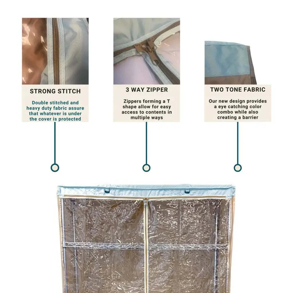 Storage Shelving Unit Cover fits racks 48W x 18D 72H one