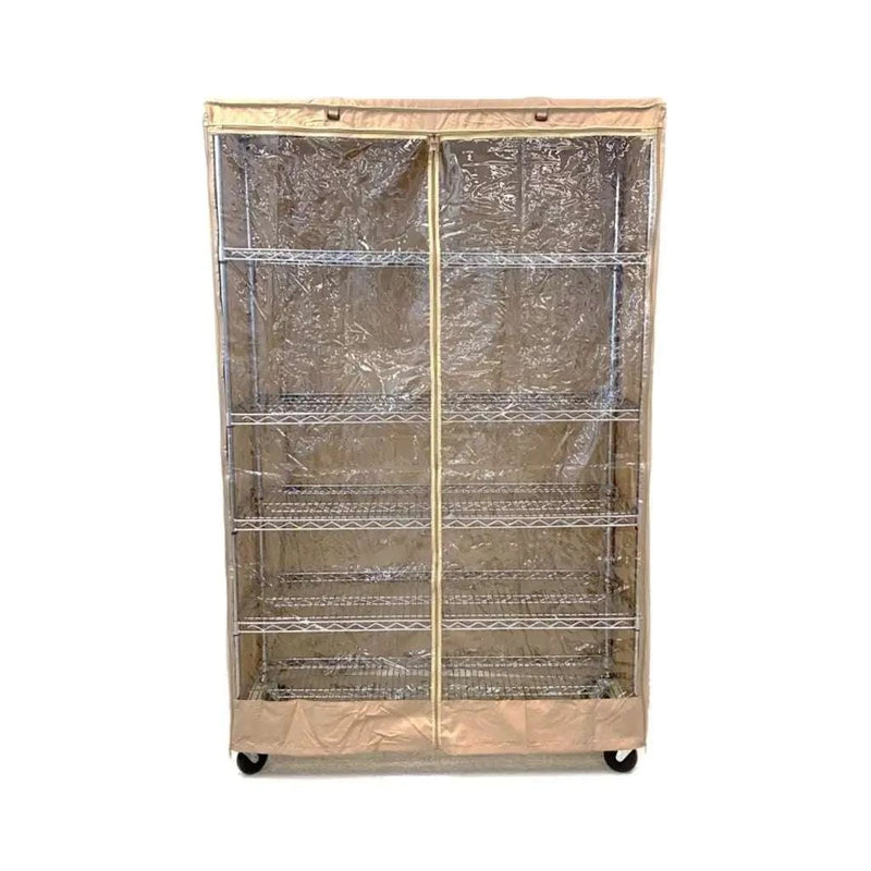 See Though Storage Rack Khaki 48x18x72 See-Through Wire Rack Shelving Cover | Formosa Covers