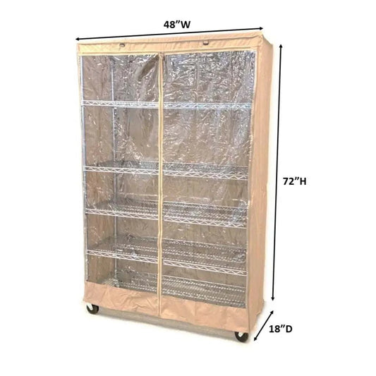 Storage Shelving Unit Cover fits racks 48W x 18D 72H one