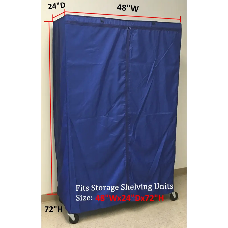 Storage Shelving Unit Cover fits racks 48W x 24D 72H in