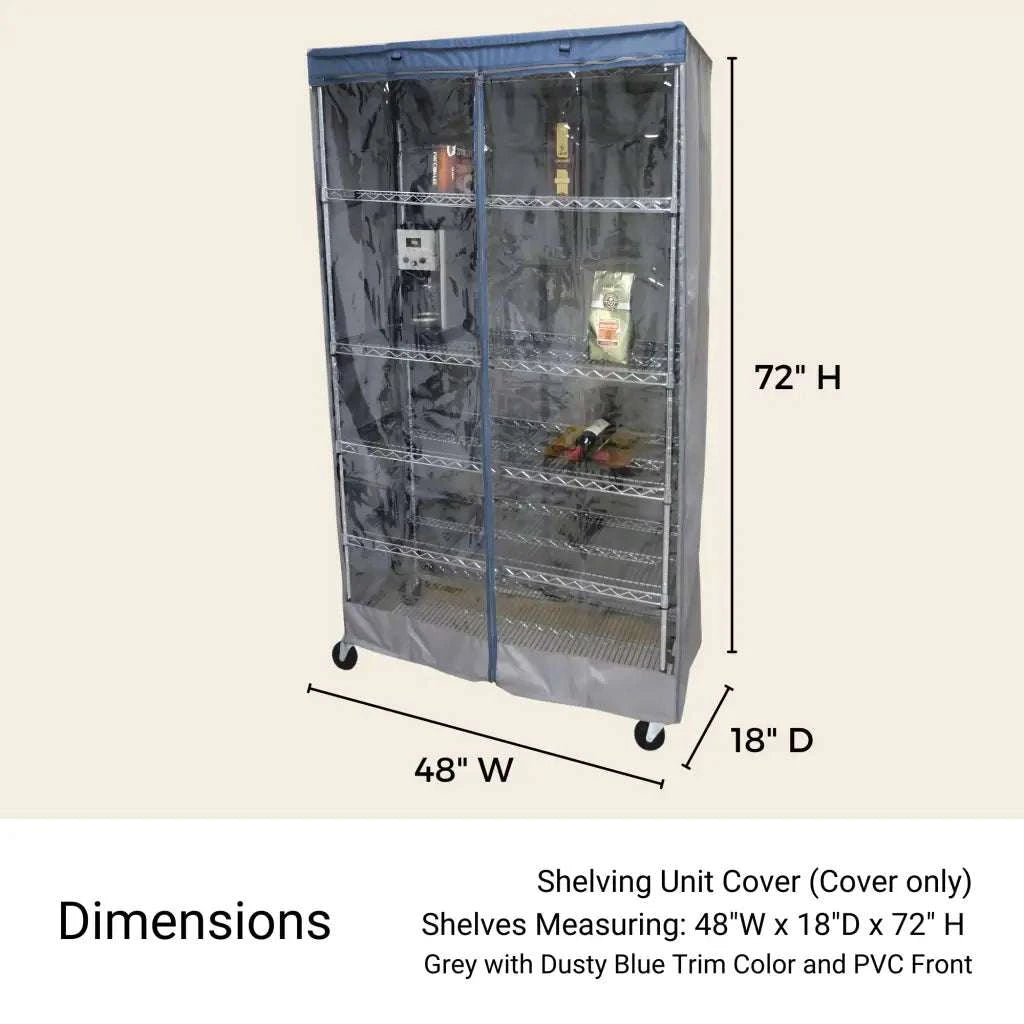 Storage Shelving Unit Cover fits racks 48W x 24D 72H one